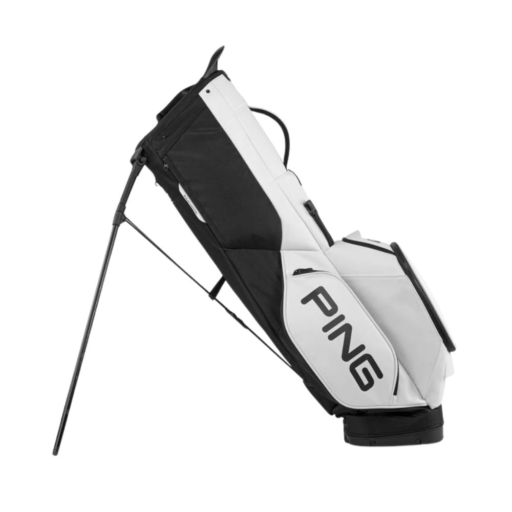 PING Hoofer Tour Stand Bag White/Black (SKYTRAK Logo)