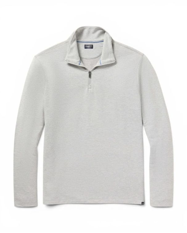 Faherty Movement Quarter Zip Cove Stripe (SKYTRAK Logo)