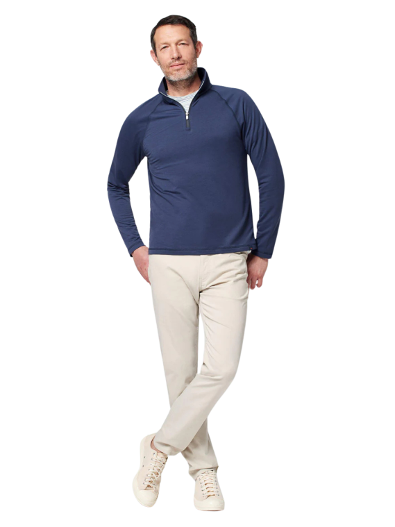 Faherty Movement Quarter Zip Blue Nights