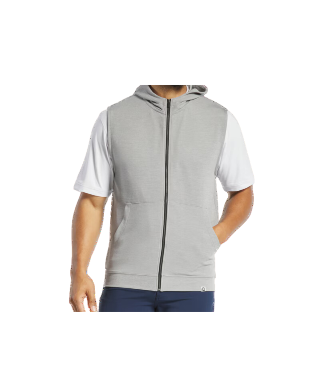FootJoy Full-Zip Hoodie Vest Heather Platinum