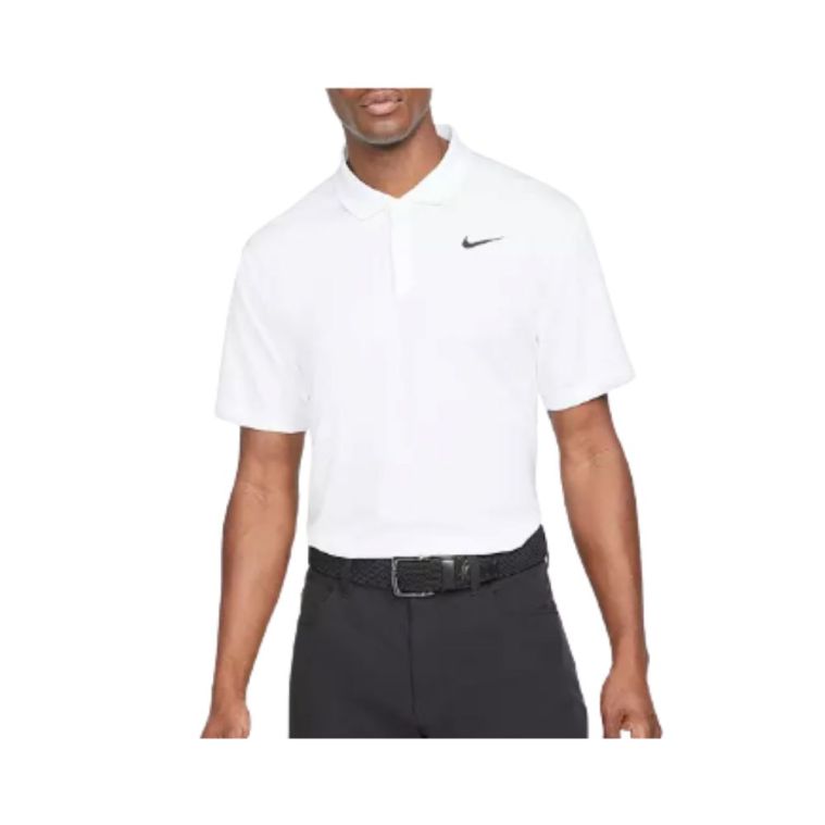 Nike Dri-FIT Tour Solid Polo White/Black (GOLFTEC LOGO)