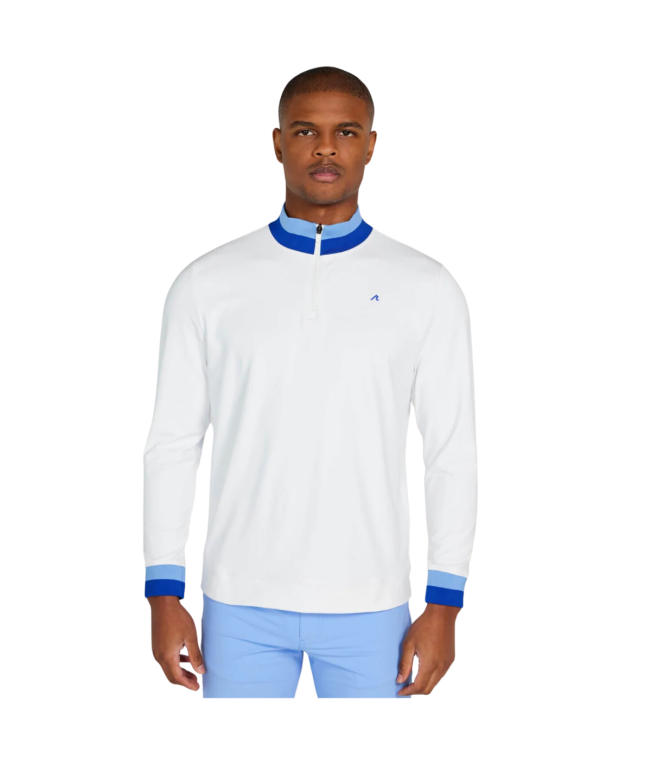 Redvanly Dunham Quarter Zip In Bright White