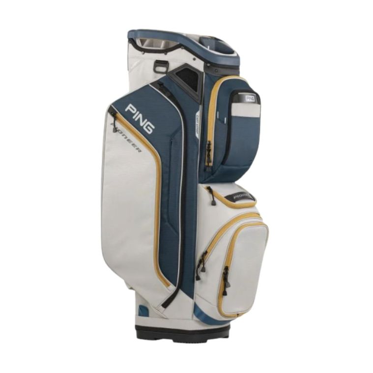 PING Pioneer Cart Bag Navy/Platinum/Gold