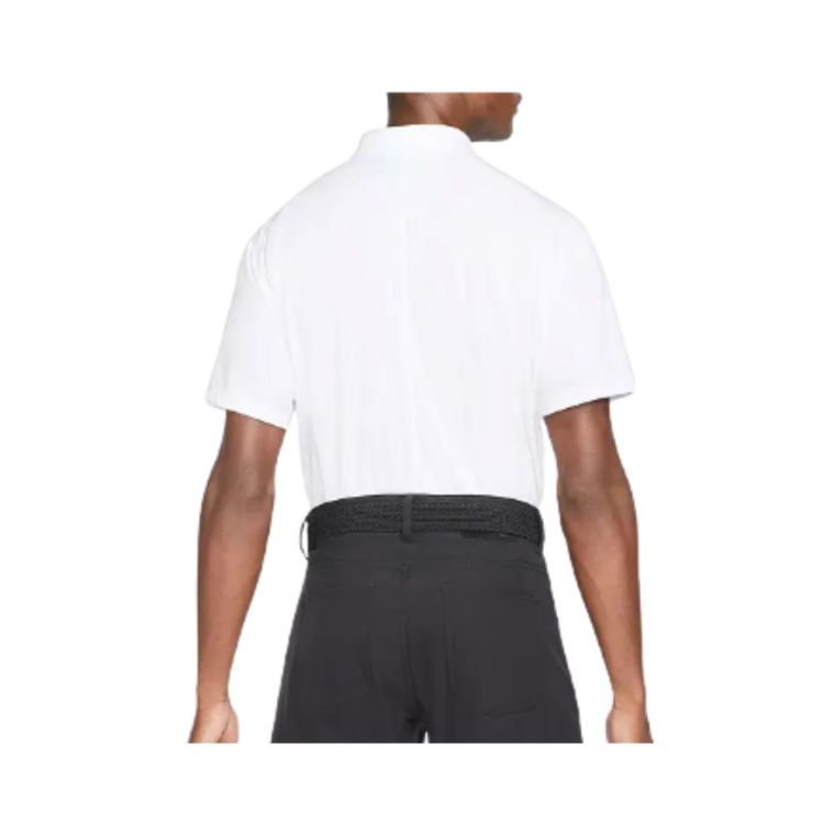 Nike Dri-FIT Tour Solid Polo White/Black (GOLFTEC LOGO)