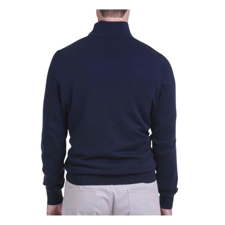 Baruffa Merino Quarter Zip Navy