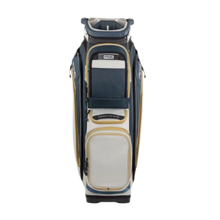 PING Pioneer Cart Bag Navy/Platinum/Gold