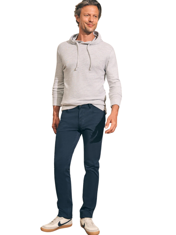 Faherty Sunwashed Slub Hoodie Light Grey Heather (SKYTRAK Logo)