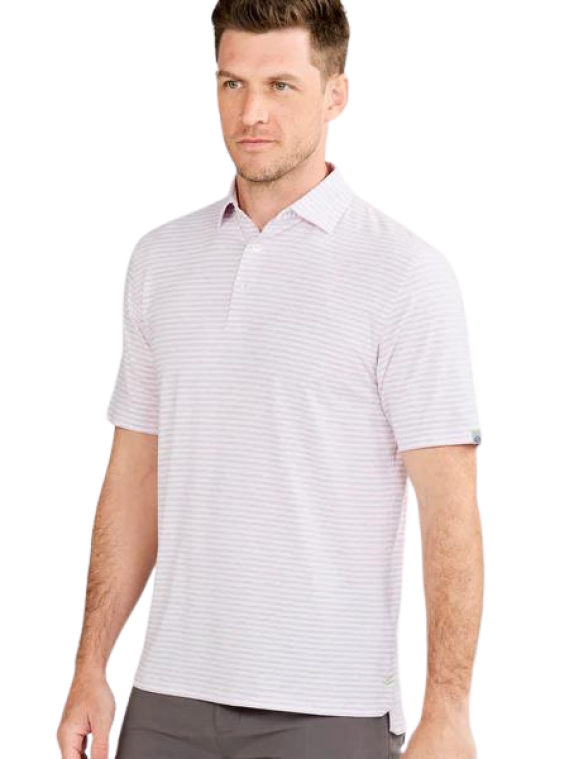 tasc Cloud Polo Air Stripe Lilac Heather