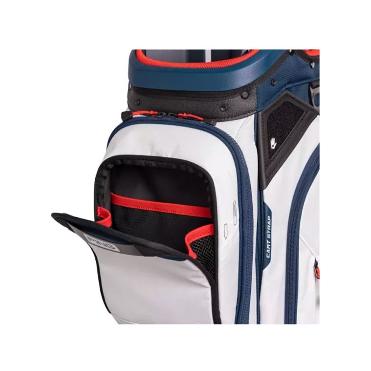 PING Pioneer Cart Bag Navy/White/Red