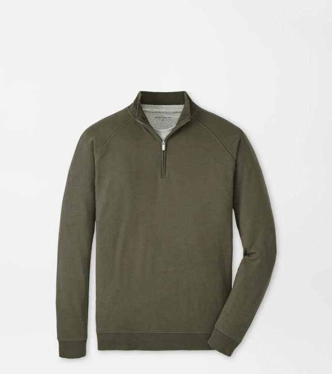 Peter Millar Lava Wash Quarter Zip Dark Safari