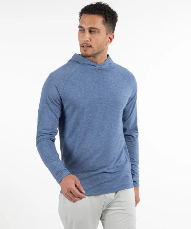 Sunice Gunner Soft Touch Knit Hoodie Dusk Blue Melange