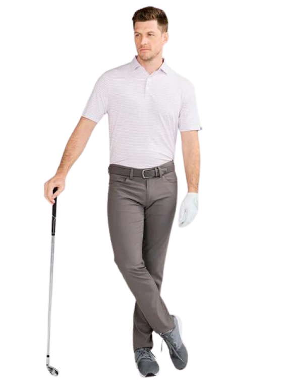 tasc Cloud Polo Air Stripe Lilac Heather