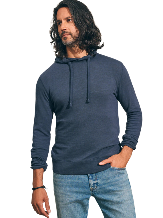 Faherty Sunwashed Slub Hoodie Blue Nights (SKYTRAK Logo)