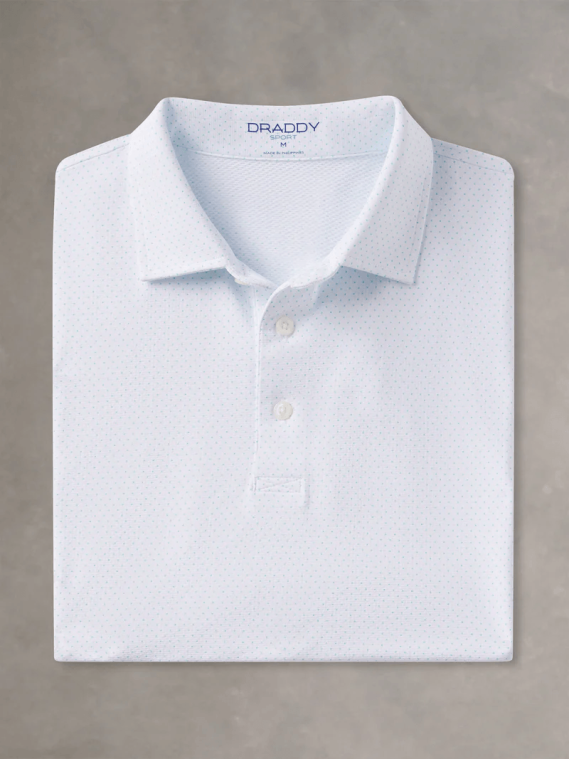 B. Draddy Captain Cool Polo White/Biscayne (GOLFTEC LOGO)