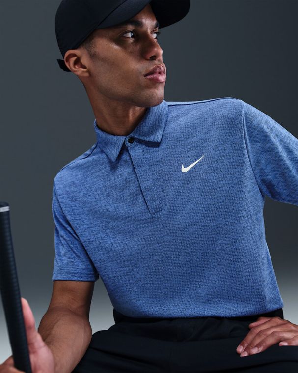 Nike Dri-FIT Tour Jacquard Polo Comet Blue/Blue Void/White (GOLFTEC LOGO)