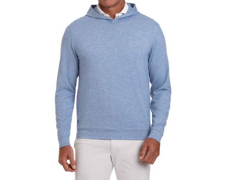Holderness & Bourne Hamilton Hoodie Heathered Maidstone Blue & White