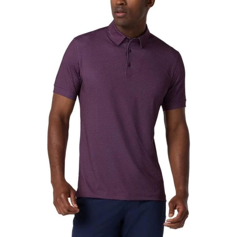 Mizzen+Main Versa Polo Eggplant Multi Texture (GOLFTEC LOGO)