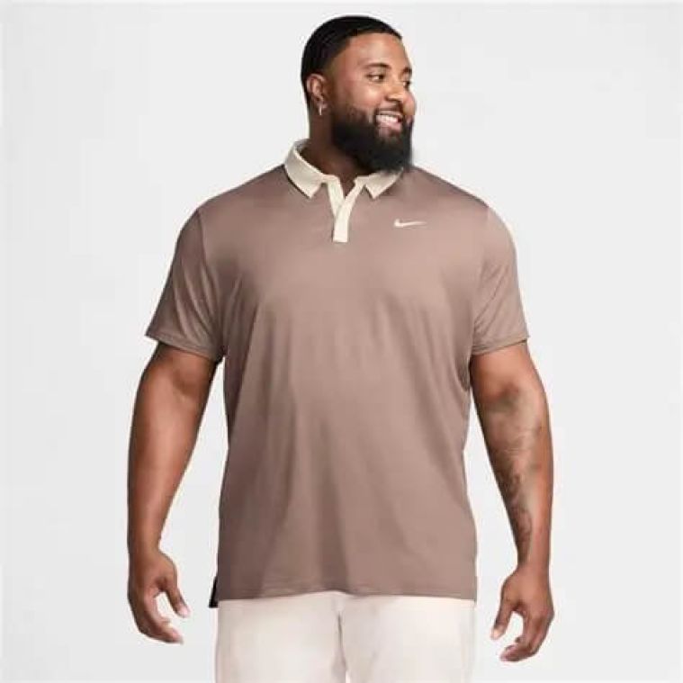 Nike Dri-FIT Tour Heather Polo Baroque Brown/Pale Ivory (GOLFTEC LOGO)
