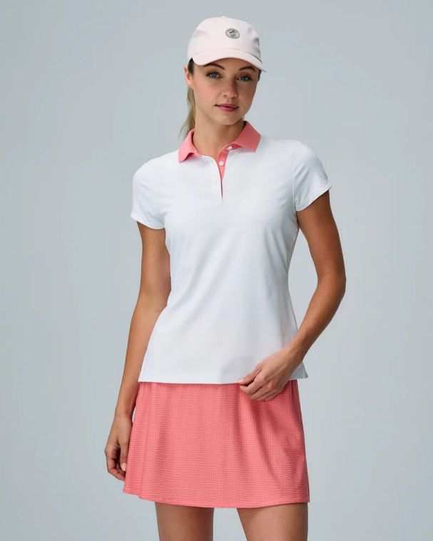 Fairway & Greene Women's Drew Polo White (GOLFTEC LOGO)