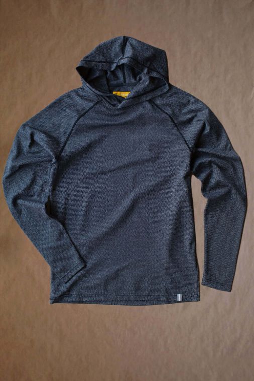 Field Day Palmer Performance Hoodie Charcoal Herringbone