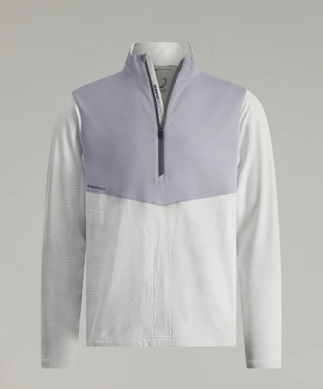 Zero Restriction Hex 1/4 Zip Pullover White/Metallic Silver