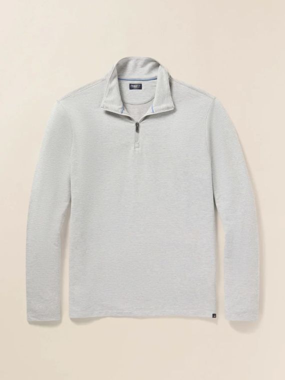 Faherty Movement Quarter Zip Cove Stripe (SKYTRAK Logo)