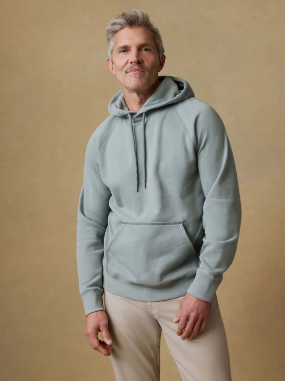 Faherty High Standard Fleece Hoodie Aspen Green (SKYTRAK Logo)