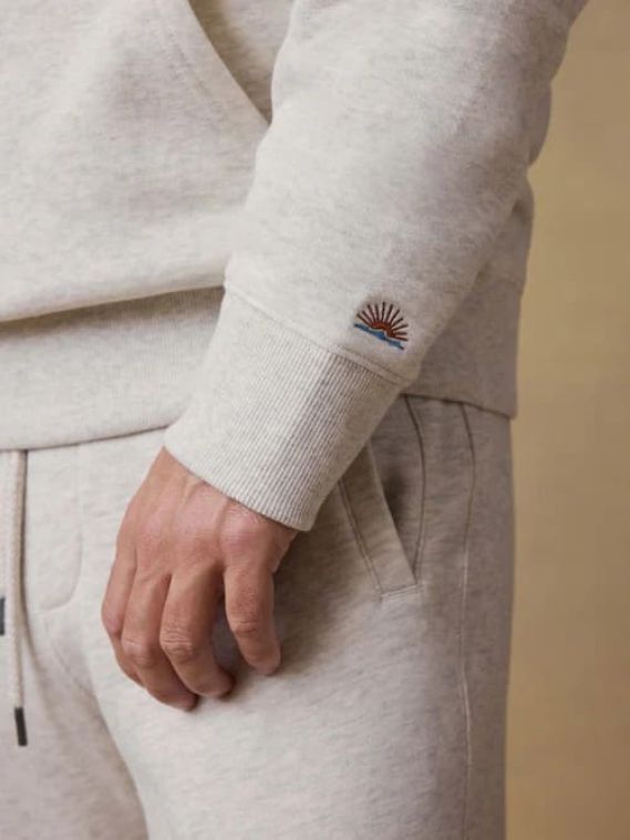 Faherty High Standard Fleece Hoodie Ivory Heather (SKYTRAK Logo)