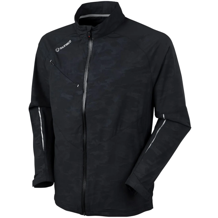 Sunice Elliot Lightweight Wind Jacket Black Camo Embossed