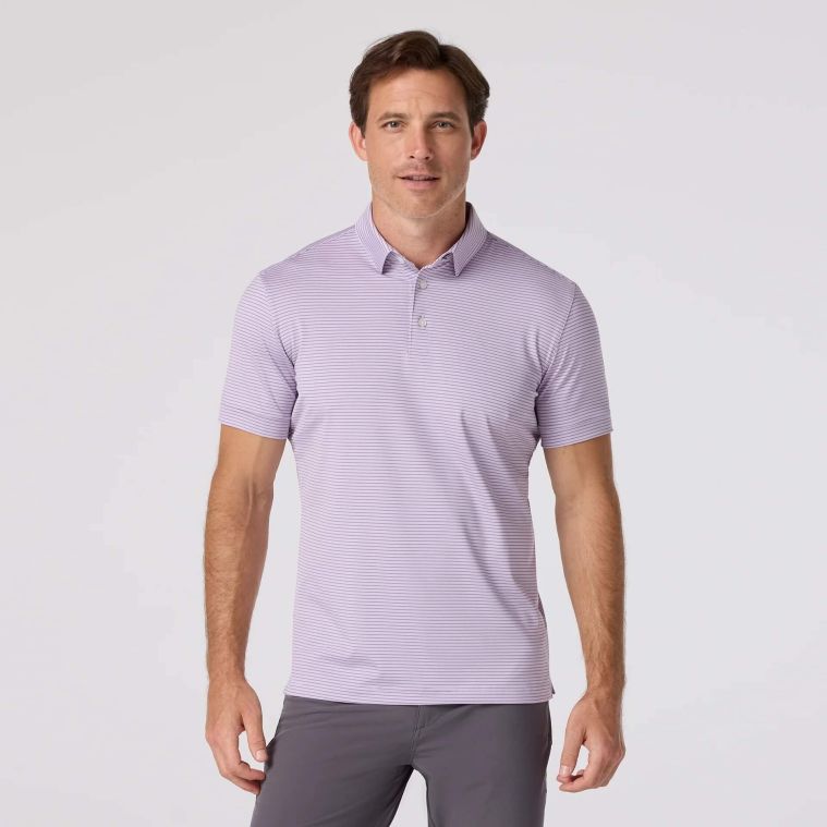 Mizzen+Main Versa Polo Lavender Haze Multi Stripe (GOLFTEC LOGO)