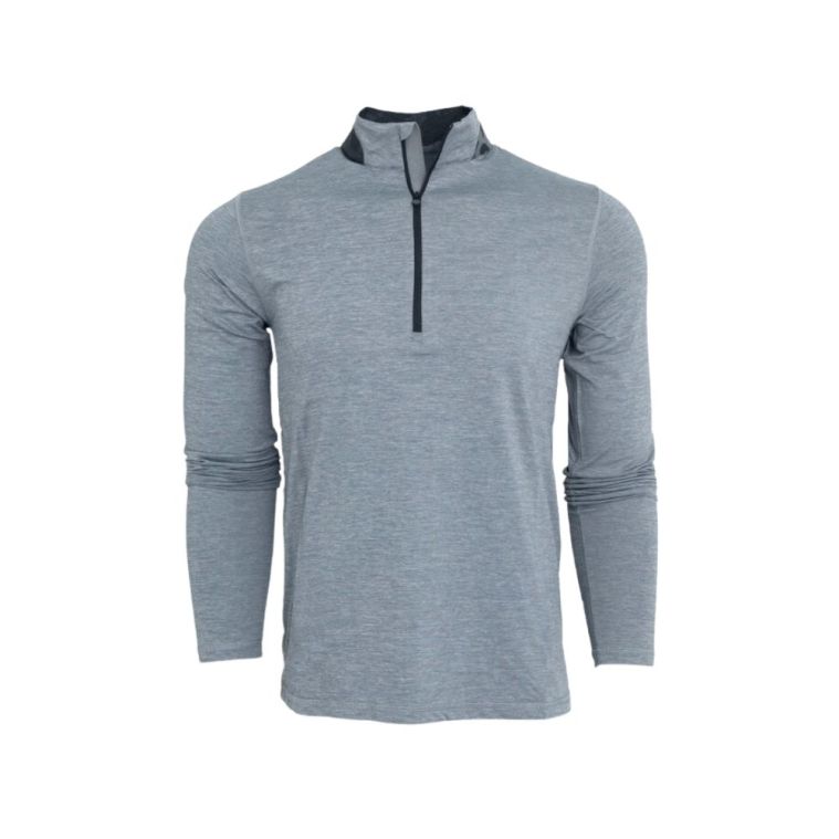 Greyson Guide Sport Quarter Zip Light Grey Heather