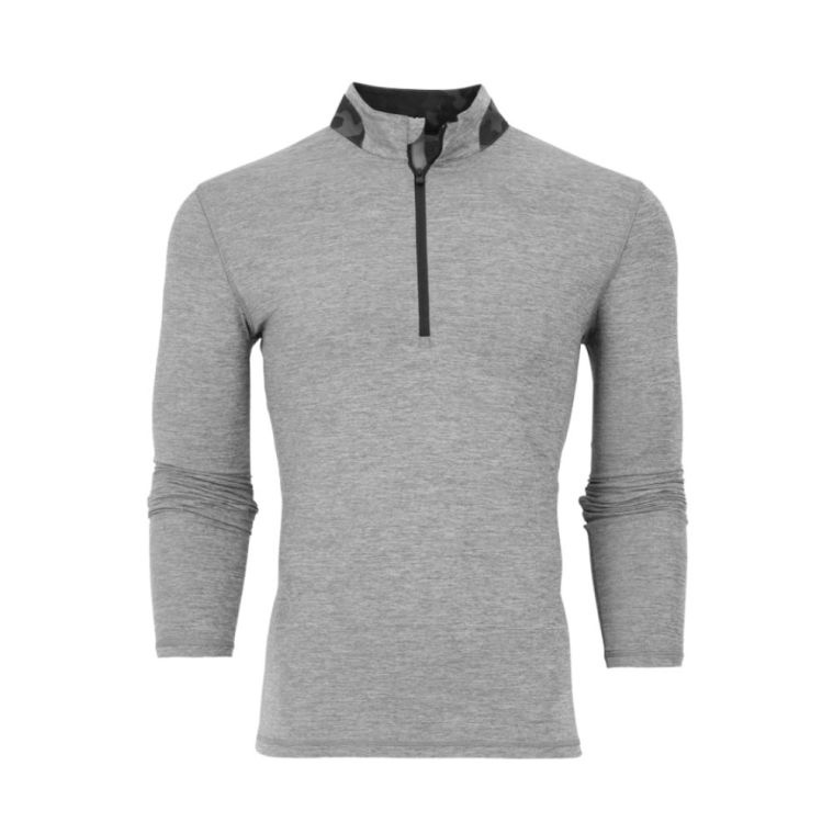 Greyson Guide Sport Quarter Zip Light Grey Heather