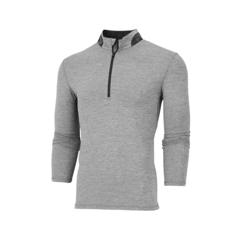 Greyson Guide Sport Quarter Zip Light Grey Heather